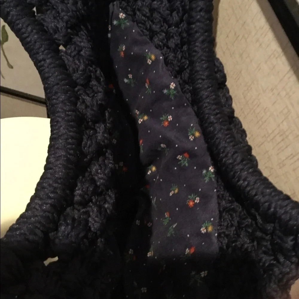 Navy Blue Crochet Bag